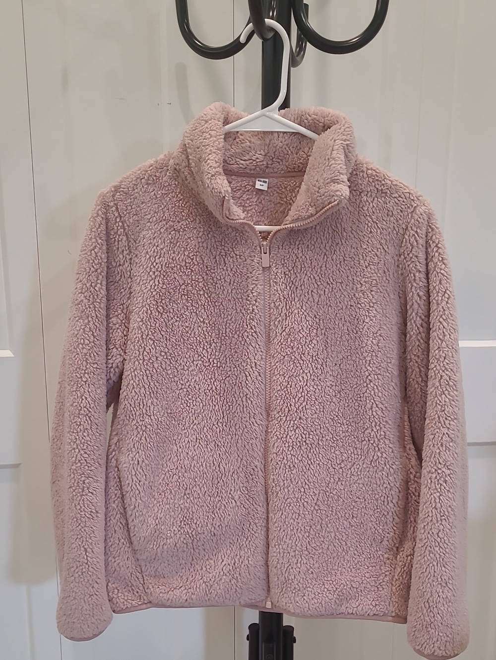 UNIQLO Women's Sherpa Zip Jacket in Dusty Rose